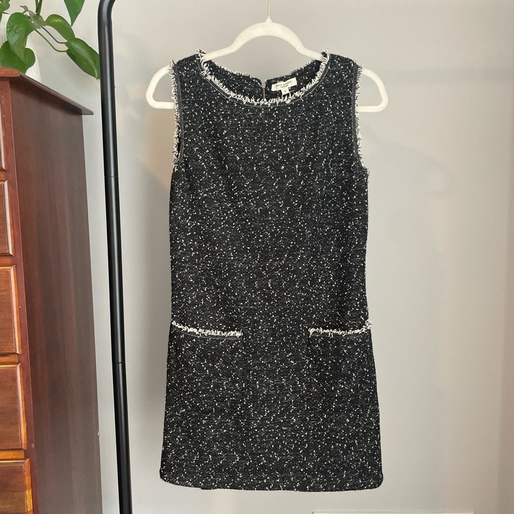 Max Studio Black and White Tweed Mini Dress
